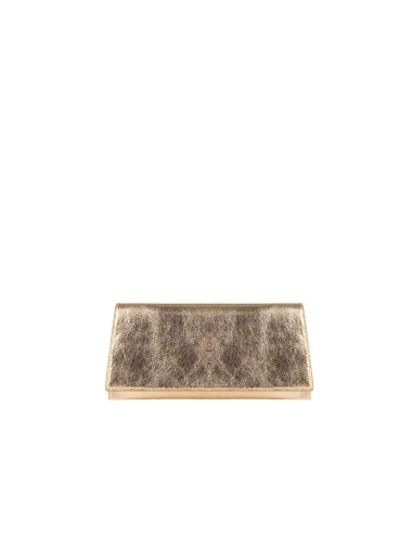 Rigid Metallic Faux Leather Clutch Bag with Chain Shoulder Strap – Rinascimento