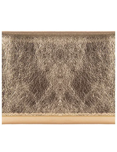 Rigid Metallic Faux Leather Clutch Bag with Chain Shoulder Strap – Rinascimento