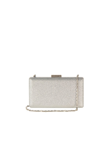 Rigid Glitter Clutch Bag with Glitter Clasp and Rinascimento Chain Shoulder Strap