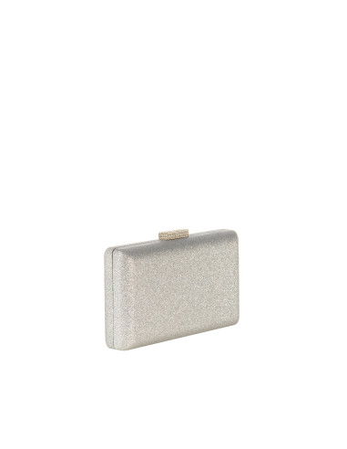 Rigid Glitter Clutch Bag with Glitter Clasp and Rinascimento Chain Shoulder Strap