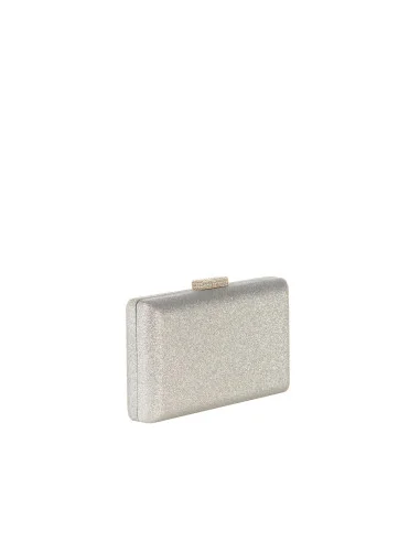 Rigid Glitter Clutch Bag with Glitter Clasp and Rinascimento Chain Shoulder Strap