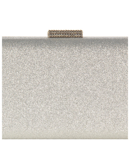 Rigid Glitter Clutch Bag with Glitter Clasp and Rinascimento Chain Shoulder Strap