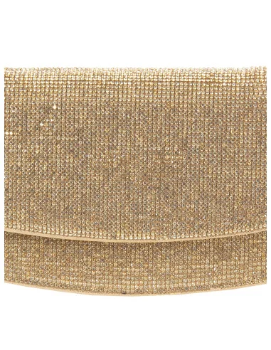Borsa A Mano Ricoperta Di Strass Con Tracolla Catena Rinascimento