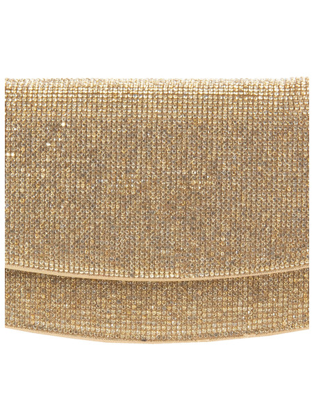 Borsa A Mano Ricoperta Di Strass Con Tracolla Catena Rinascimento