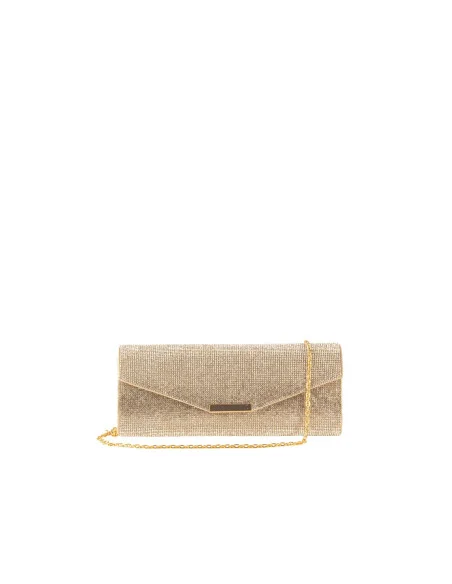 Pochette recouverte de strass avec bandoulière en chaîne « Rinascimento »
