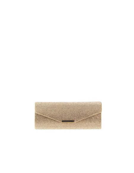 Clutch Bag Covered in Rhinestones with a Rinascimento-Style Chain Shoulder Strap