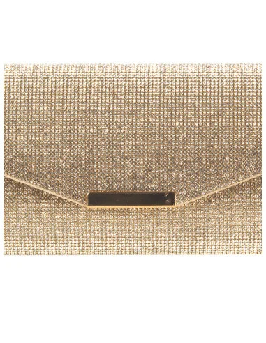 Clutch Bag Covered in Rhinestones with a Rinascimento-Style Chain Shoulder Strap