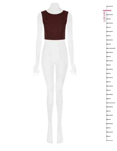 Crop top souple en satin Envers « Rinascimento »