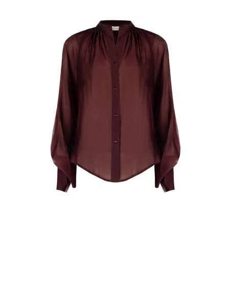 Chemise fluide en tissu léger semi-transparent à manches longues « Rinascimento »