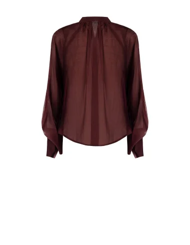 Chemise fluide en tissu léger semi-transparent à manches longues « Rinascimento »