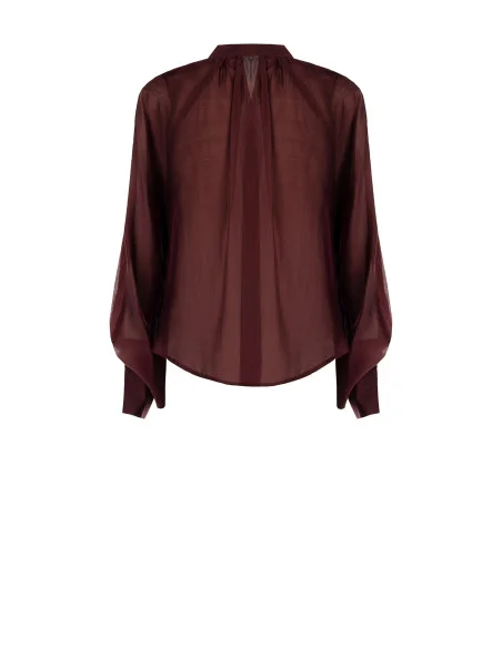 Flowy Shirt in Lightweight, Semi-Transparent Fabric with Maxi Sleeves – Rinascimento