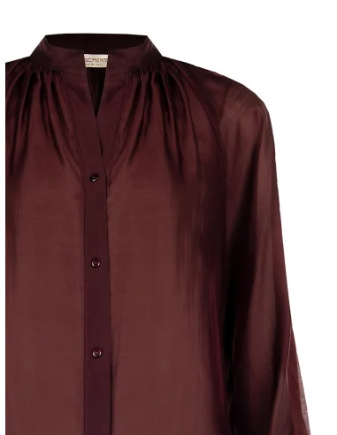 Flowy Shirt in Lightweight, Semi-Transparent Fabric with Maxi Sleeves – Rinascimento