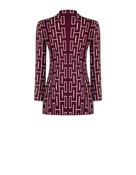 Oversized, Fitted Double-Breasted Blazer in Technical Fabric with a ‘Rinascimento’ Print