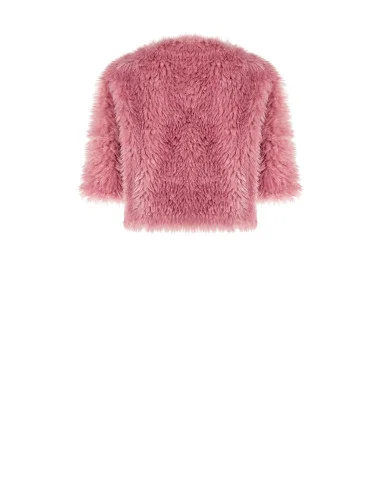 Rinascimento Short Faux Fur Coat with 3/4-Length Sleeves