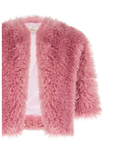 Manteau court en fausse fourrure à manches 3/4 « Rinascimento »