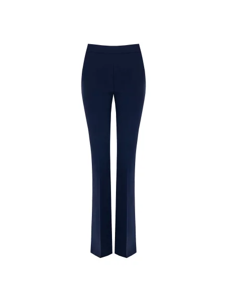 Flared Trousers in Technical Fabric with a Side Zip – Rinascimento