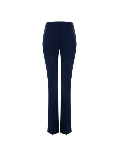 Flared Trousers in Technical Fabric with a Side Zip – Rinascimento