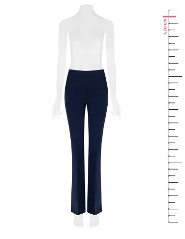Flared Trousers in Technical Fabric with a Side Zip – Rinascimento