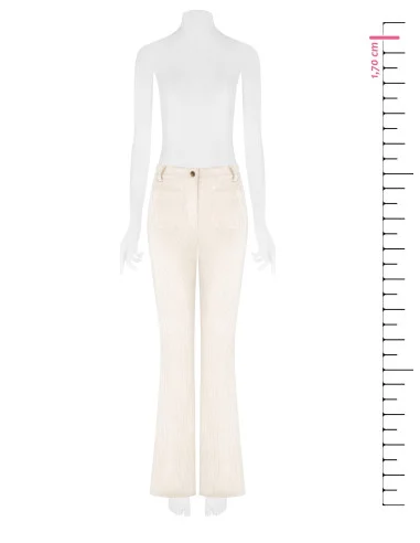 Pantalon évasé en velours côtelé avec poches avant « Rinascimento »