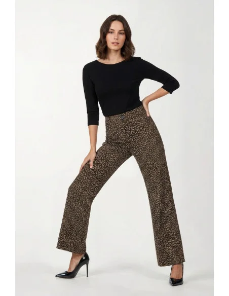 Pantalon droit à motifs tachetés avec poches « Rinascimento »