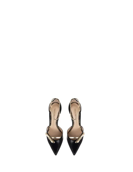 Rinascimento Metallic Pumps with Bow and Strap