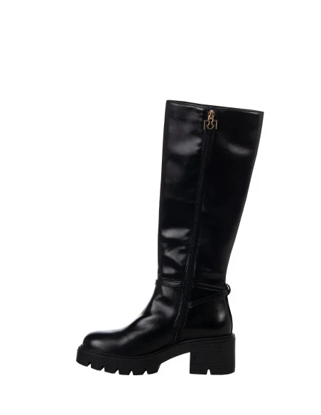 Bottes chunky avec bride croisée et plaque portant le logo RR Rinascimento