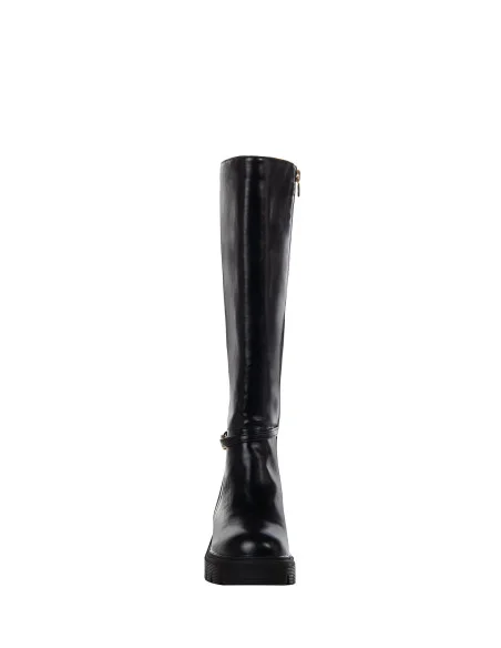 Bottes chunky avec bride croisée et plaque portant le logo RR Rinascimento