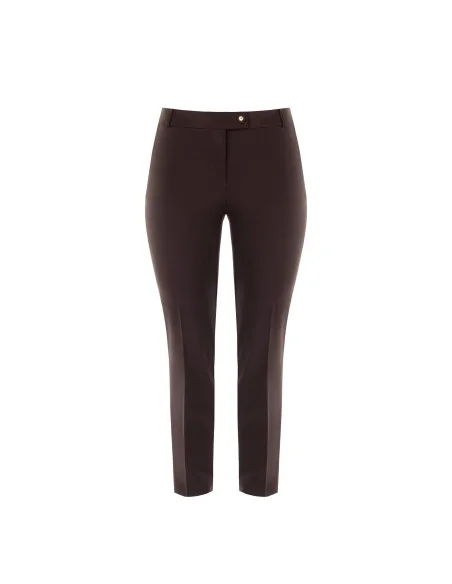 Curvy Cigarette Trousers in Technical Fabric with Elasticated Waist at the Back – Rinascimento Curvy