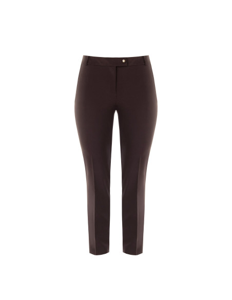 Pantalon cigarette pour femmes rondes en tissu technique avec élastique à l'arrière - Rinascimento Curvy