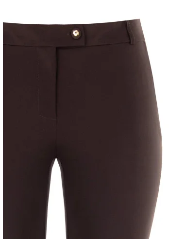 Curvy Cigarette Trousers in Technical Fabric with Elasticated Waist at the Back – Rinascimento Curvy