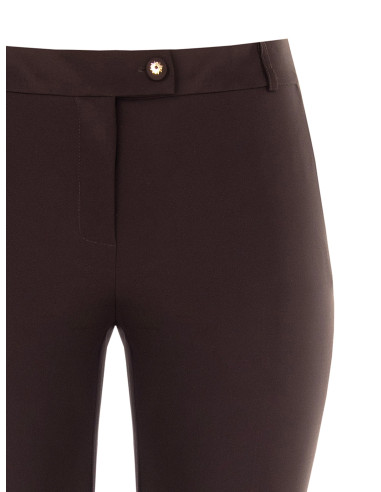 Pantalon cigarette pour femmes rondes en tissu technique avec élastique à l'arrière - Rinascimento Curvy