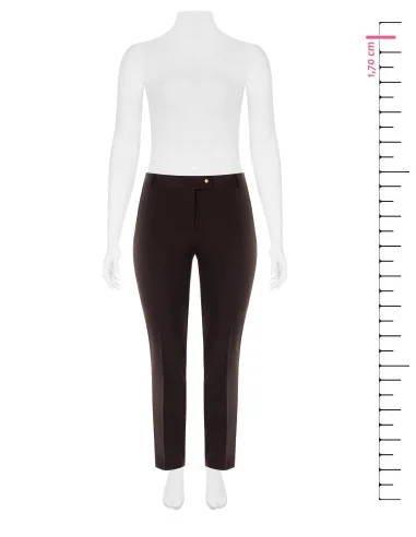 Curvy Cigarette Trousers in Technical Fabric with Elasticated Waist at the Back – Rinascimento Curvy