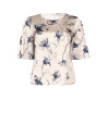 Blusa Curvy In Raso A Grandi Fiori Sfumati Con Maniche Ad Aletta Rinascimento Curvy