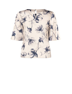 Blusa Curvy In Raso A Grandi Fiori Sfumati Con Maniche Ad Aletta Rinascimento Curvy 2