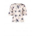 Blusa Curvy In Raso A Grandi Fiori Sfumati Con Maniche Ad Aletta Rinascimento Curvy