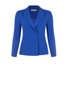 Curvy Fitted Blazer Jacket in Scuba Crepe with Matching Buttons by Rinascimento Curvy