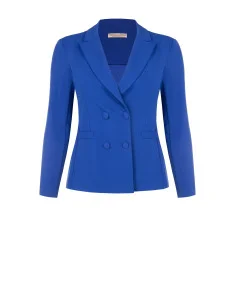 Veste blazer cintrée pour femmes rondes en crêpe scuba avec boutons assortis – Rinascimento Curvy