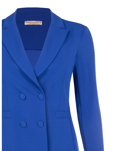 Curvy Fitted Blazer Jacket in Scuba Crepe with Matching Buttons by Rinascimento Curvy