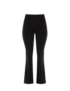 Curvy Flare Trousers in Scuba Crepe with Elasticated Waist at the Back and Side Zip – Rinascimento Curvy