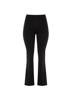 Pantalon évasé Curvy en crêpe scuba, avec élastique à l'arrière et fermeture éclair latérale – Rinascimento Curvy