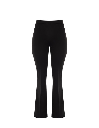 Curvy Flare Trousers in Scuba Crepe with Elasticated Waist at the Back and Side Zip – Rinascimento Curvy