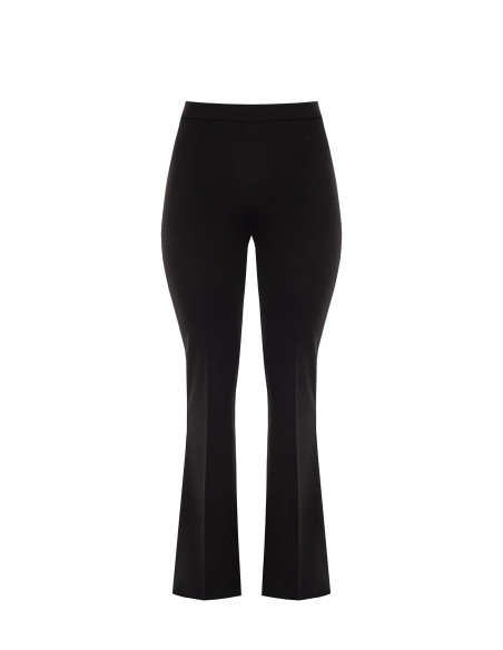 Pantaloni Curvy Flare In Scuba Crepe Con Elastico Dietro E Zip Laterale Rinascimento Curvy