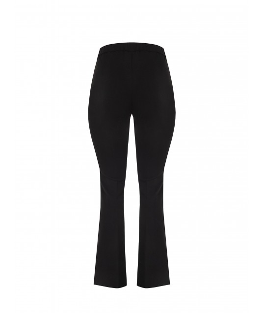 Pantaloni Curvy Flare In Scuba Crepe Con Elastico Dietro E Zip Laterale Rinascimento Curvy