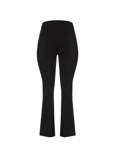 Curvy Flare Trousers in Scuba Crepe with Elasticated Waist at the Back and Side Zip – Rinascimento Curvy