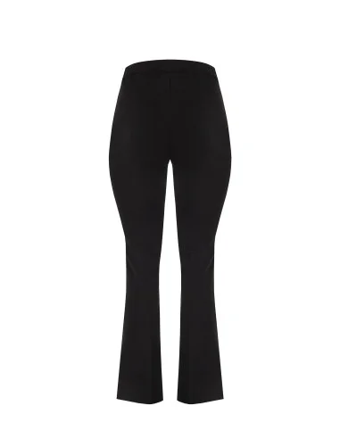 Pantaloni Curvy Flare In Scuba Crepe Con Elastico Dietro E Zip Laterale Rinascimento Curvy