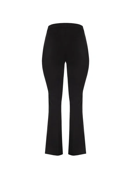 Curvy Flare Trousers in Scuba Crepe with Elasticated Waist at the Back and Side Zip – Rinascimento Curvy