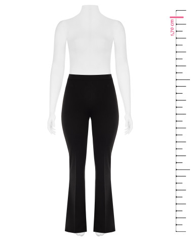 Pantalon évasé Curvy en crêpe scuba, avec élastique à l'arrière et fermeture éclair latérale – Rinascimento Curvy