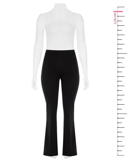Curvy Flare Trousers in Scuba Crepe with Elasticated Waist at the Back and Side Zip – Rinascimento Curvy