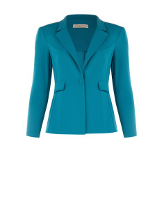 Curvy Fitted Blazer Jacket in Scuba Crepe with Matching Button – Rinascimento Curvy