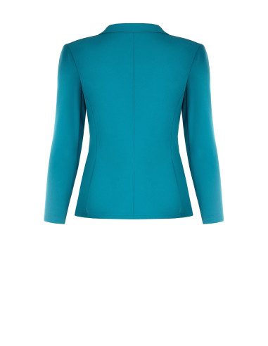 Curvy Fitted Blazer Jacket in Scuba Crepe with Matching Button – Rinascimento Curvy